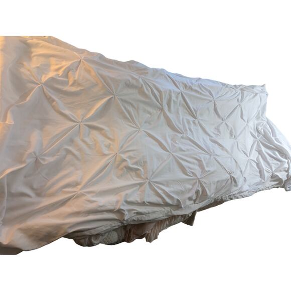 SWEET HOME COLLECTION! SUPER SOFT WHITE, TUFTED, 100% POLY DUVET COVER! SZ FL/QN - Picture 5 of 12